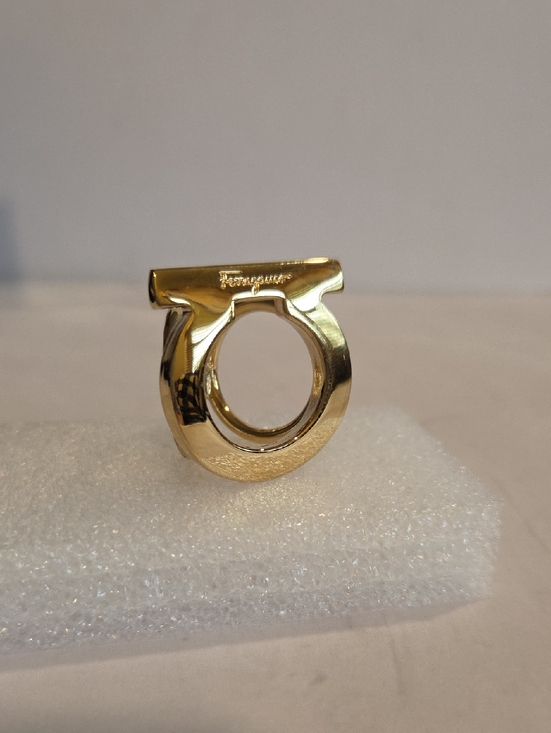 Salvatore Ferragamo Accessories - Salvatore Ferragamo Gold Gancini Signature Scarf Ring